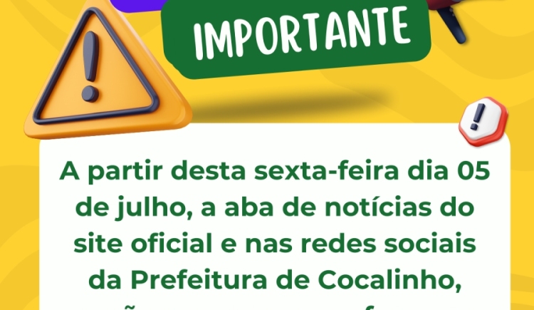 Notícias e publicações institucionais serão suspensas durante período eleitoral.